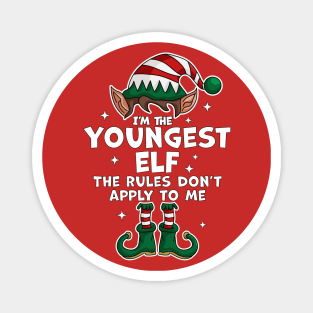 I'm The Youngest Elf Xmas Family Matching Funny Christmas Magnet